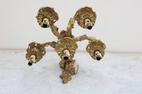Paire d'appliques en bronze ciselé et doré à quatre bras de … (photo 4)
