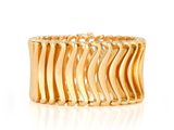 an image of a gold ring with wavy waves on it