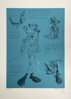 une image d'un dessin représentant un personnage de souris dans différentes poses