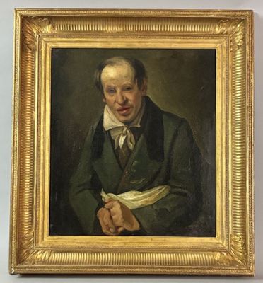 portrait of a man in a green coat with a white scarf