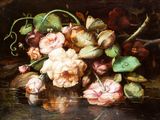 a painting of a bunch of flowers on a table
