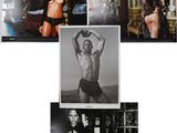 quatre photos en noir et blanc d'une femme en lingerie