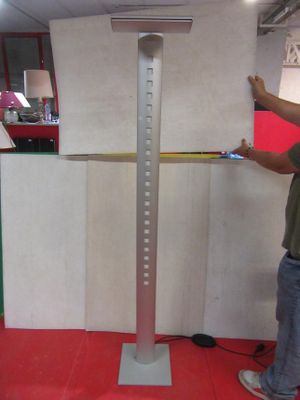 a man that is standing in front of a tall object
