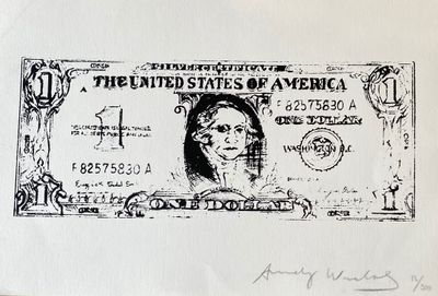Andy Warhol (1927-1987) Sérigraphie "One Dollar Bill", 1962