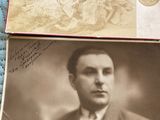 two old photos of a man in a suit and tie