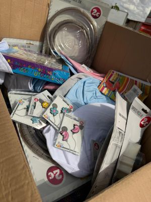 a cardboard box full of items that are in it