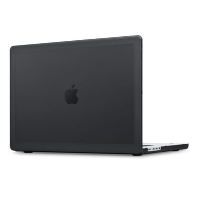 an apple macbook pro is shown with its back cover open