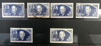 une série de timbres sur lesquels figurent un homme et une femme