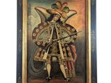 une image représentant un tableau d'une femme en costume