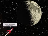une illustration représentant une station spatiale devant laquelle passe une fusée