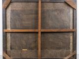 an old wooden box with a cross on it