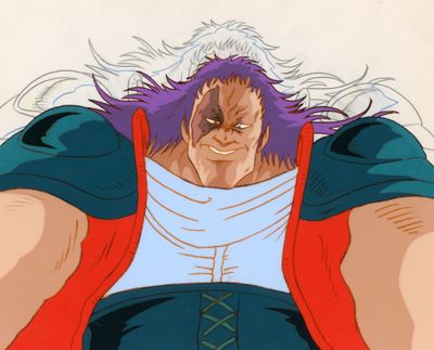 une image montrant un gros plan d'un personnage de dessin animé aux cheveux violets