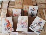 a lot of cards that are sitting in a box