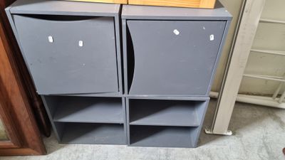 4 caissons en mélaminé laqué gris - Photo 1