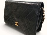 chanel black quilted lambskin wallet bag with gold hardware