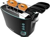 an image of a toaster with two donuts on top of it