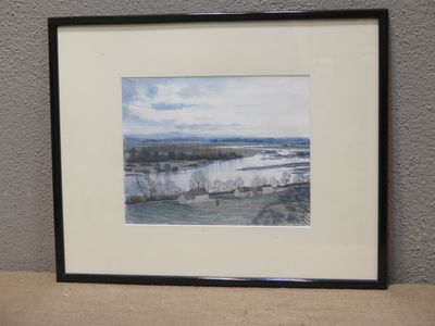 Didier ROCHER "Vue d'Allier" 1993, aquarelle (à vue 23 x 29 …