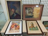 three framed pictures of a man in a turban and a picture of a man in a turban