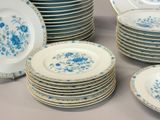 a lot of plates that are sitting on a table