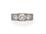 a three stone diamond ring