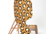 an image of a chair made out of cardboard with a leopard print on it
