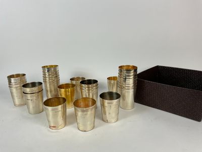 Lot De 2 Timbales En Métal Argenté Jean Boggio Orfèvre - Gobelets Vintage Collection