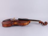 a violin with a bow on a white background
