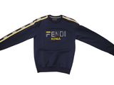 sweatshirt feno navy with yellow and white stripes