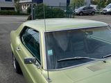 une voiture verte garée sur un parking