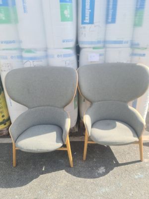 Lot de 2 fauteuil Connection UK, en tissu gris avec pieds en…