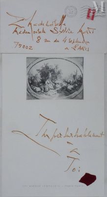 MATHIEU Georges (1921-2012) Lettre manuscrite, 1992