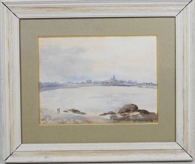 une image représentant une aquarelle représentant une vue de ville