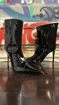 Bottines P.37 A.VAUTHIER Cuir Vernis Noir Talons 10cm Neuves dans la b - Photo 1