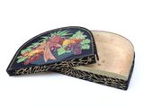 an image of a black box with a floral design on it
