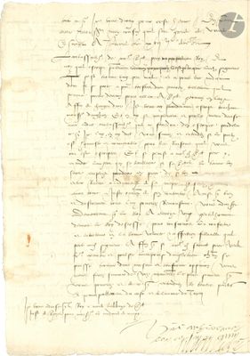 lettre manuscrite écrite à l'encre noire sur une feuille de papier
