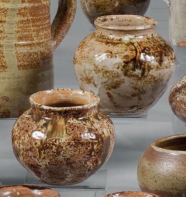 de nombreux types de vases exposés dans une vitrine