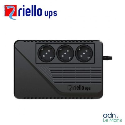 a picture of a black power supply unit with three outlets