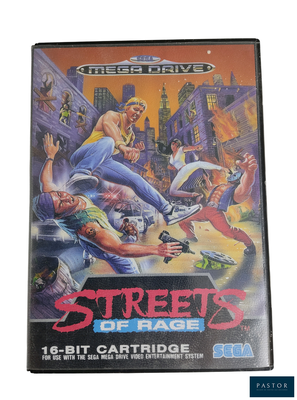un jeu vidéo intitulé « Streets of Rage » sur fond blanc