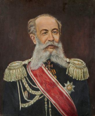 portrait d'un homme à la longue barbe, portant une écharpe rouge