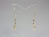 silver and amethe earrings with purple beads