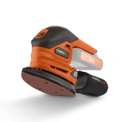 une ponceuse orbitale Black & Decker sur fond blanc