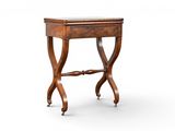 an image of a small wooden table with a drawer underneath it