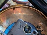 a close up view of the inside of a frying pan