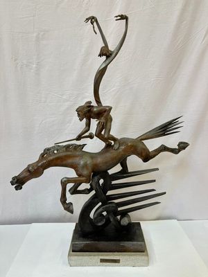 Vanczak Francois Sculture EN Bois "Chevauchee Fantastique" H…