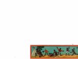a picture of a painting of a group of people on a beach