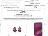 the back of a brochure with a picture of a pair of earrings on it