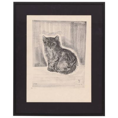 un dessin en noir et blanc représentant un chat assis sur le rebord d'une fenêtre