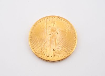 l'image d'un gros plan d'une pièce d'or sur une surface blanche