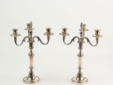 pair of silver plated candelabs