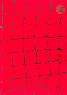 an image of a red glass plate with black lines on it